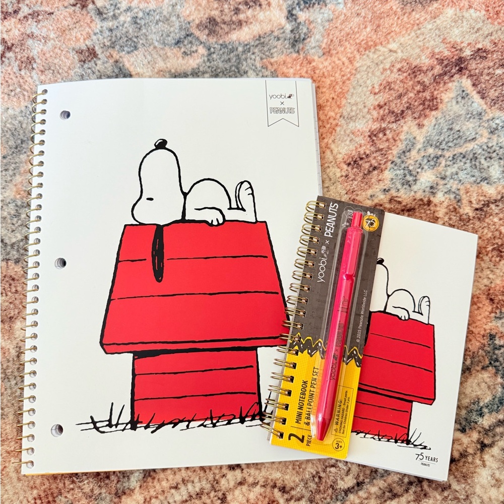Peanuts Red and White Snoopy Notebooks Set